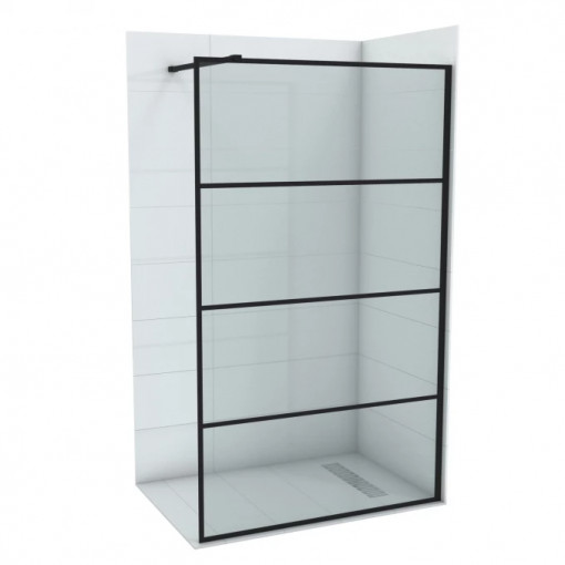 Walk-in CONCEPT MONTE 100x200cm crni mat ram 8mm staklo