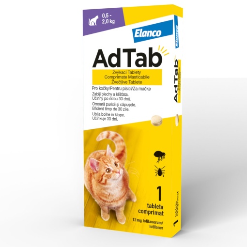 AdTab Cat - Antiparazitar extern pentru pisici (0.5-2kg) 1 Comprimat