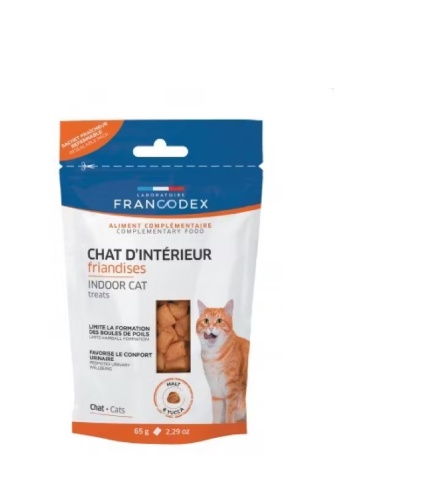 Francodex Snack Anti-Hairball pentru Pisici – Recompense functionale impotriva ghemotoacelor de blana, 65 g