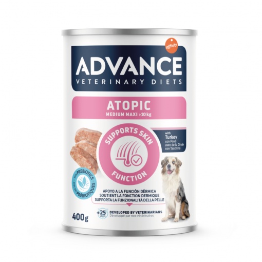 Advance Veterinary Diets Dog Atopic Medium – Maxi - Hrana dietetica umeda cu curcan pentru dermatita atopica 400g