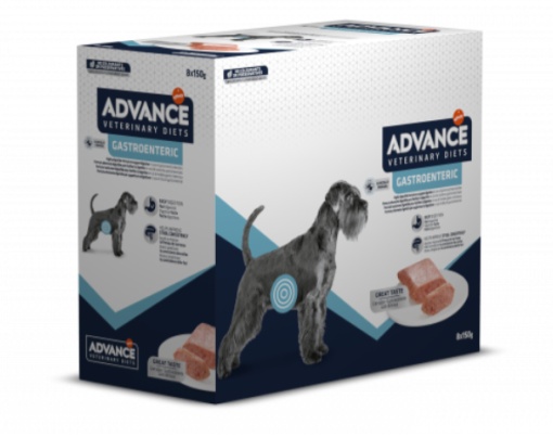 Advance Veterinary Diets Wet Gastroenteric – Hrana umeda cu pui pentru probleme digestive, 8 plicuri x 150 g