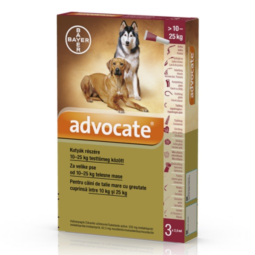 AdvocateDog - Antiparazitar extern si intern pentru caini (10-25 kg) 3 Pipete