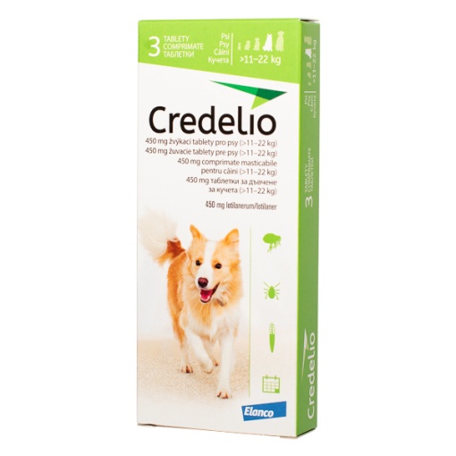Credelio 450mg - Antiparazitar extern pentru caini (11-22kg) 3 Comprimate masticabile