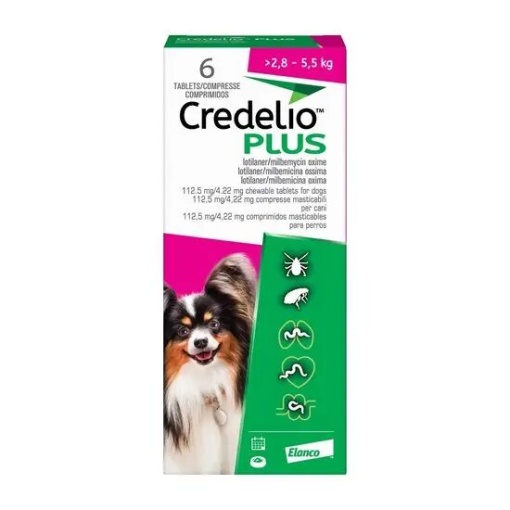 Credelio Plus - Antiparazitar extern si intern pentru caini (2.8-5.5 kg) 3 Comprimate
