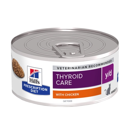 Hill's PD y/d Thyroid Care cu pui – Hrana umeda cu pui pentru hipertiroidism 156g