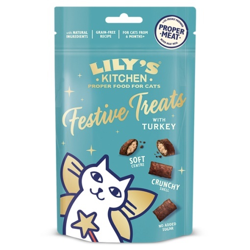 Lily's Kitchen Festive Treats – Recompense tip pernuțe cu curcan și merișoare pentru pisici, 60 g