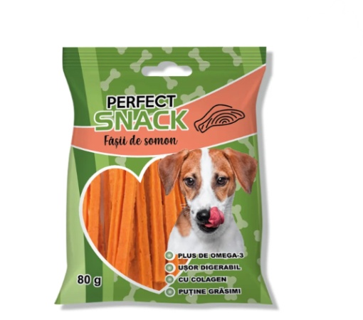 Perfect Snack Fasii Moi cu Somon pentru Caini – Cu acizi grasi omega-3, 80 g