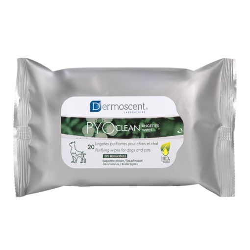 Dermoscent PYOclean Wipes – Servetele dermatologice pentru igiena pielii la caini, 20 buc