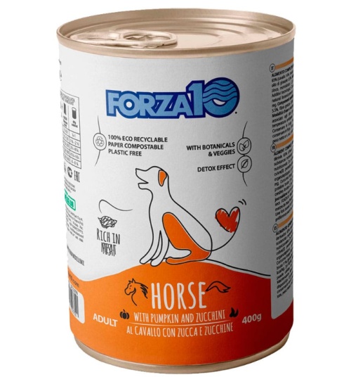 FORZA10 ALL DAY HORSE AND ZUCCHINI CV – Hrana umeda completa pentru caini adulti, cu cal si dovlecel, 400 g