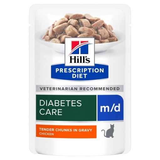 Hill's PD m/d – Hrana umeda pentru pisici cu pui 12 Plicuri x 85g