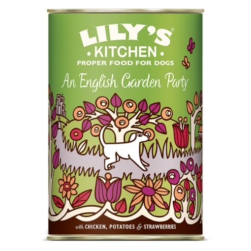 Lily's Kitchen For Dogs – Hrana umeda completa cu pui, capsuni si legume de gradina pentru caini adulti, 400 g