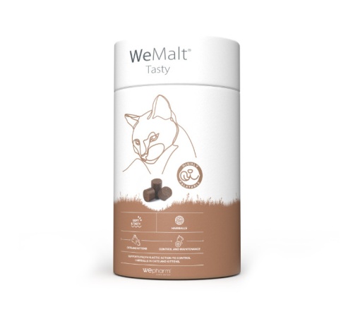 WeMalt Plus Tasty - Supliment pentru controlul ghemotoacelor de par la pisici, 30 comprimate