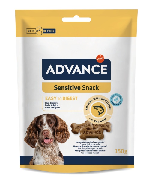 Advance Hypoallergenic Snack – Hrana complementara cu somon pentru caini adulti cu sensibilitati alimentare, 150 g