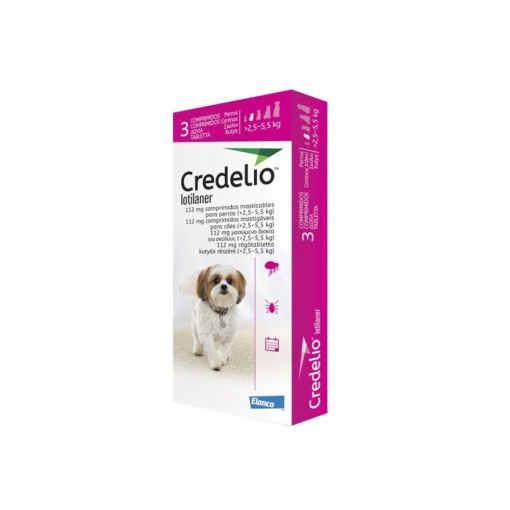 Credelio 112 mg - Antiparazitar extern pentru caini (2.5-5.5kg) 3 Comprimate masticabile