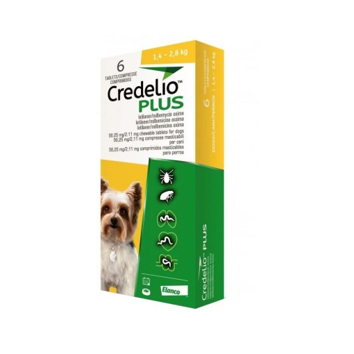 Credelio Plus - Antiparazitar extern si intern pentru caini (1.4-2.8 kg) 3 Comprimate
