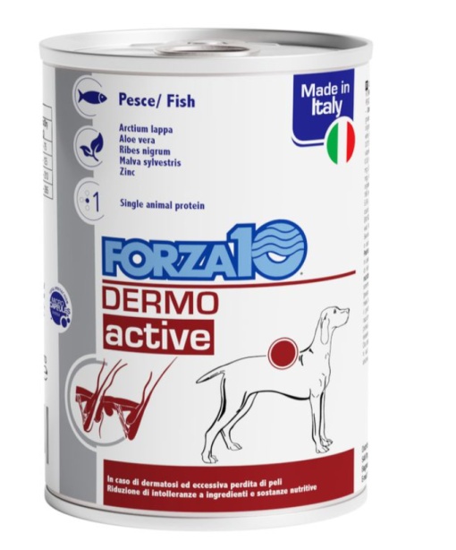 FORZA10 DERMO ACTIWET CV – Hrana umeda veterinara pentru caini cu sensibilitati cutanate, 390 g