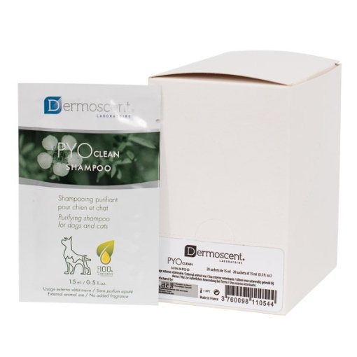 Refill Dermoscent Pyoclean – Sampon purificator pentru Caini si Pisici, 15 ml x 20 plicuri