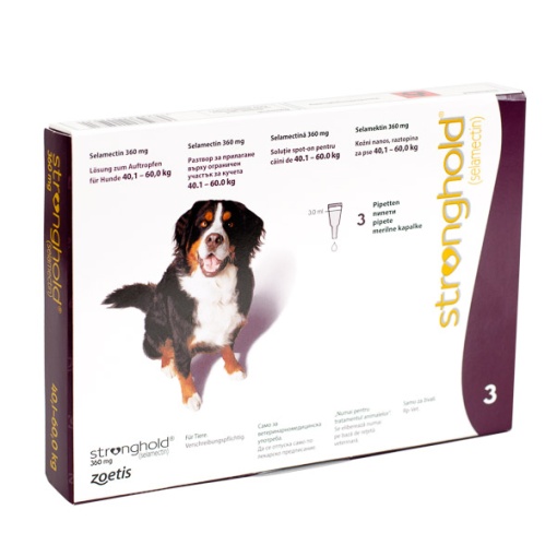 Stronghold 360 mg – Antiparazitar complet pentru caini foarte mari (40,1–60 kg) 3 Pipete