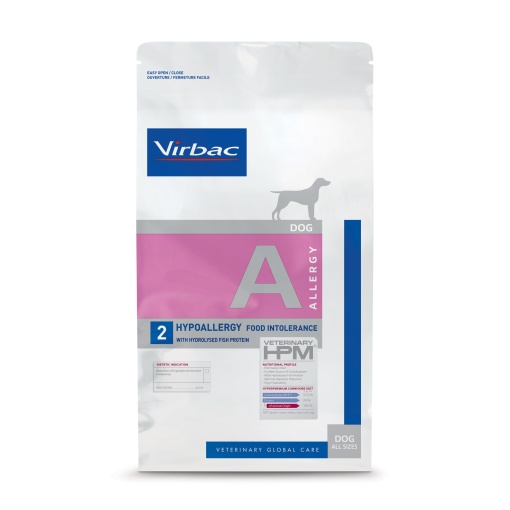 Virbac HPM A2 Dog Allergy Hypoallergenic NF – Hrana uscata cu proteina hidrolizata de peste pentru intolerante alimentare 3 kg