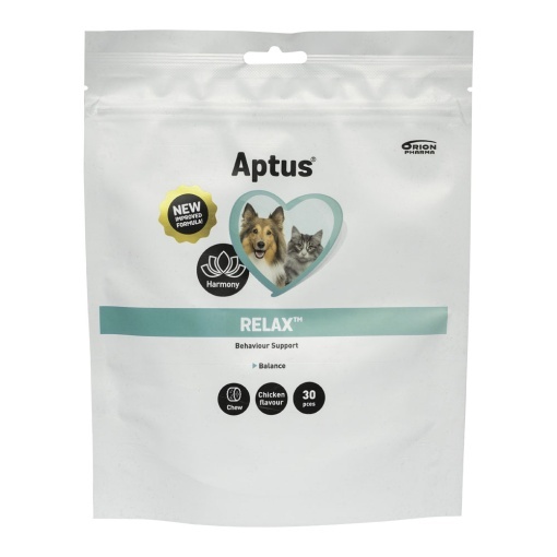 Aptus Relax - Supliment masticabil pentru reducerea stresului la caini si pisici 30 tablete