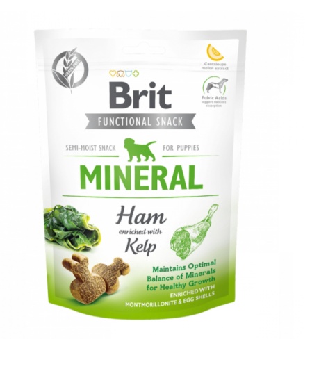 Brit Care Dog Snack Mineral Ham for Puppies – Recompense tip biscuiti cu sunca pentru pui de caine, 150 g
