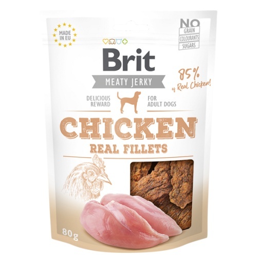 Brit Jerky Chicken Fillets - Recompense tip fileuri cu pui pentru caini adulti