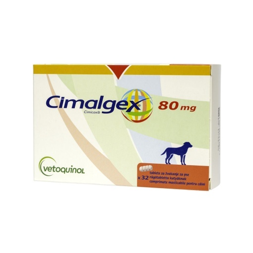 Cimalgex 80 mg – Comprimate analgezice si antiinflamatoare pentru caini, 32 bucati