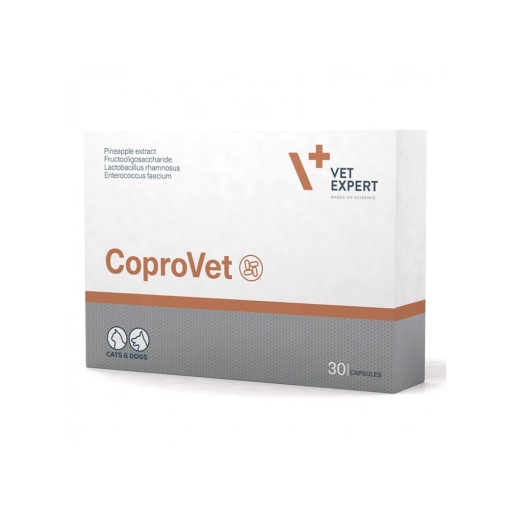 CoproVet – Supliment pentru reducerea consumului de fecale (coprofagie) la caini si pisici, 30 capsule