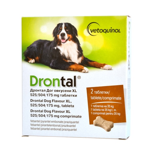 Drontal Dog Flavour XL – 2 comprimate antiparazitare pentru caini mari