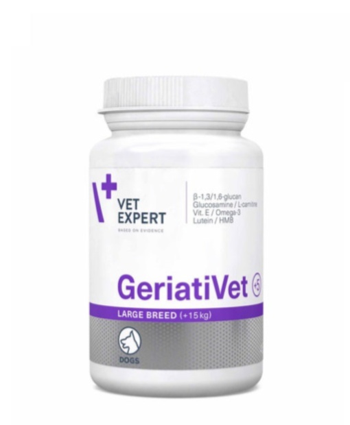 GeriatriVet pentru caini de talie medie si mare – Supliment complex pentru sustinerea sanatatii cainilor seniori , 45 comprimate