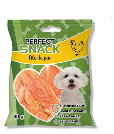 Perfect Snack File de Pui pentru Caini – Fileuri naturale, fara aditivi, 300g