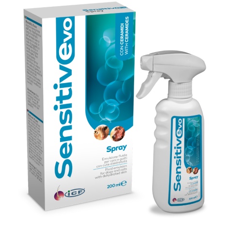 Sensitive Evo Spray - Emulsie fluida pentru pielea deshidratata la caini si pisici, 200 ml