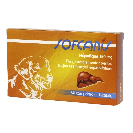 Sofcanis Hepatique 150 mg – Comprimate hepatoprotectoare pentru caini si pisici, 60 bucati