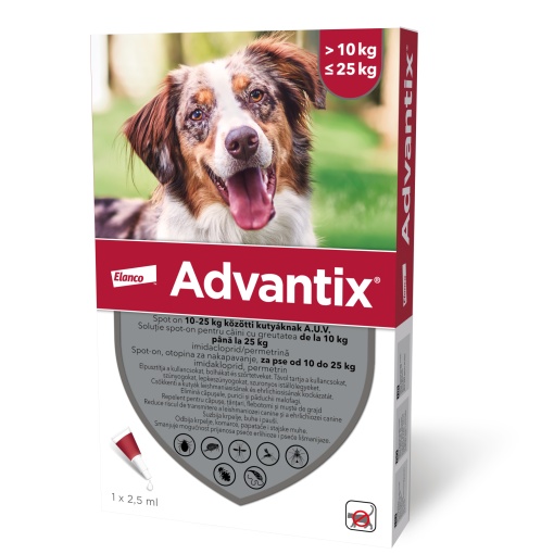 Advantix - Antiparazitar extern pentru caini de talie medie (10-25kg) 1 Pipeta
