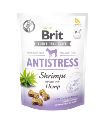 Brit Care Dog Snack Antistress Shrimps – Recompense tip biscuiti cu creveti pentru caini, 150 g