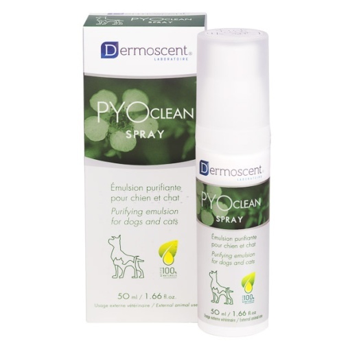 Dermoscent PYOclean Spray – Spray purificator fara clatire pentru caini si pisici, 50 ml
