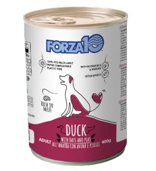 FORZA10 ALL DAY DUCK AND PEAS CV – Hrana umeda completa pentru caini adulti, cu rata si mazare, 400g
