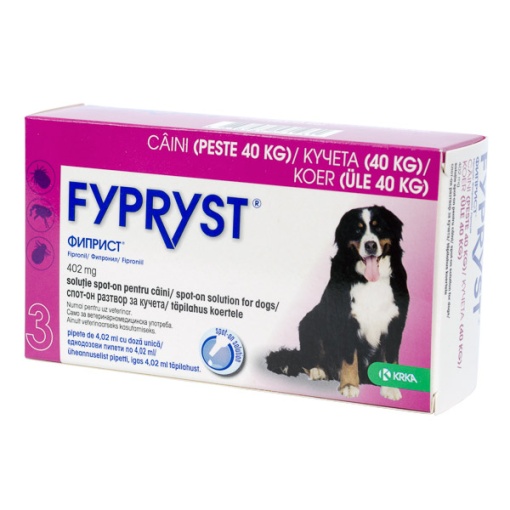 Fypryst spot-on 402mg- Pipete antiparazitare externe pentru caini de talie foarte mare (10-40kg), 3 doze
