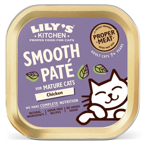 Lily’s Kitchen Mature Smooth Chicken Pate – Hrana Umeda Fara Cereale cu pui pentru Pisici Maturi, 85 g