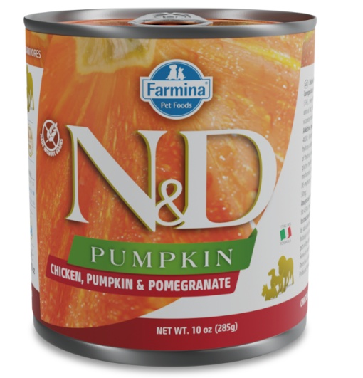 N&D Pumpkin Pui, Dovleac & Rodie – Hrana Umeda cu pui pentru caini Adulti 285g