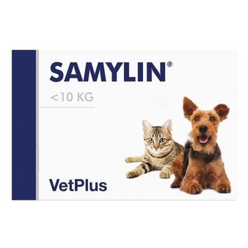 Samylin - Supliment hepatoprotector cu SAMe, Silibina, Vitamina E si Vitamina C Sprijin pentru sanatatea ficatului la cainii de talie mica (0-10kg)