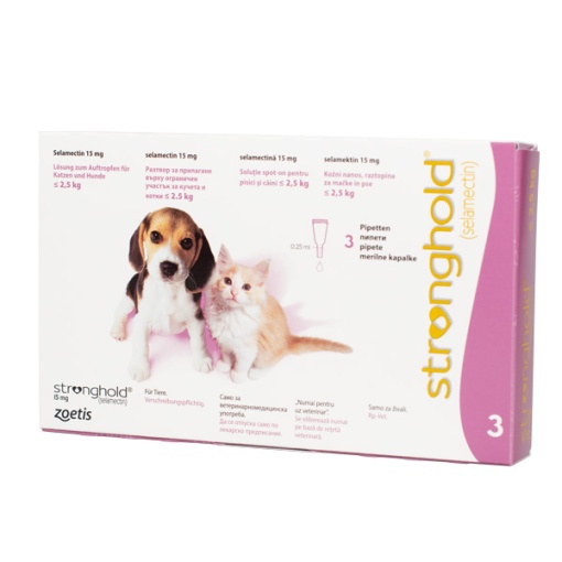 Stronghold 15 mg – Antiparazitar complet pentru caini si pisici sub 2,5 kg 3 Pipete