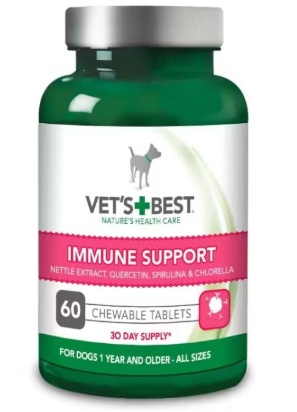 Vet's Best Immune Support pentru Caini – Supliment pentru sustinerea sistemului imunitar, 60 capsule
