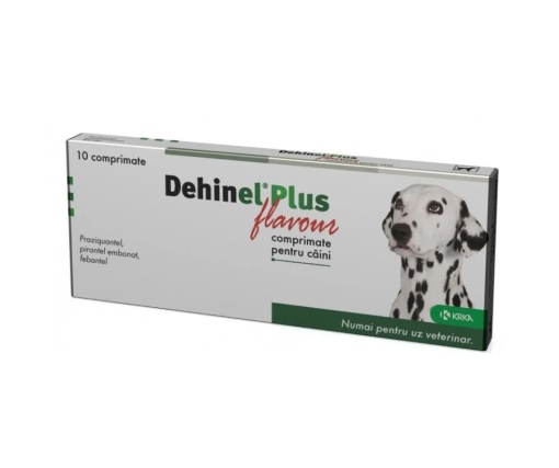 Dehinel Plus Flavour – Antiparazitar intern cu actiune larga improtriva viermilor intestinali la caini, 10 comprimate