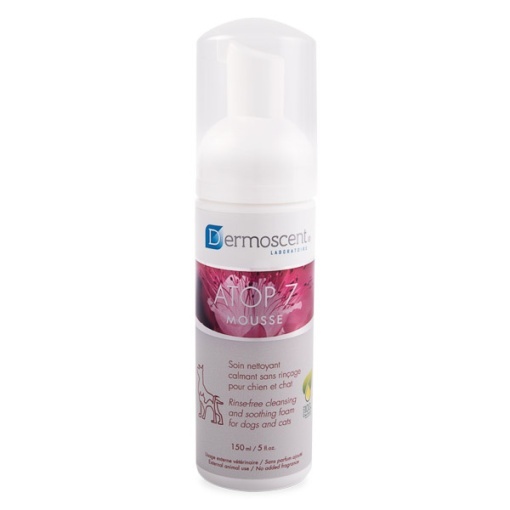 Dermoscent ATOP 7 Mousse – Spuma calmanta fara clatire pentru piele uscata sau iritata, caini si pisici, 150 ml