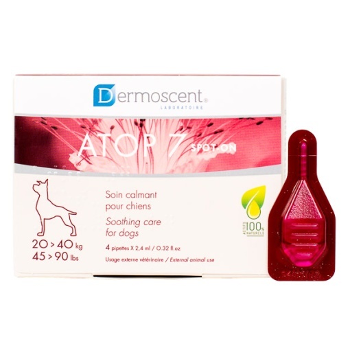 Dermoscent Atop 7 Spot-On – Supliment pentru sanatatea pielii la caini de talie mare (20–40 kg), 4 pipete