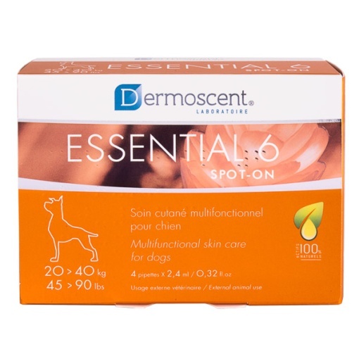 Dermoscent Essential 6 Spot-On - Tratament dermatologic (tip spot-on) pentru caini de talie mare (20-40 kg)
