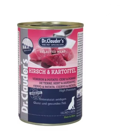 Dr. Clauder’s Selected Meat Caprioara & Cartof – Hrana umeda completa cu Caprioara si Cartof pentru caini adulti, 400 g