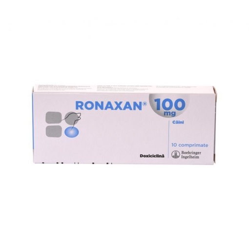 Ronaxan 100mg - pentru tratamentul infectiilor bacteriene la caini, 10 Tablete
