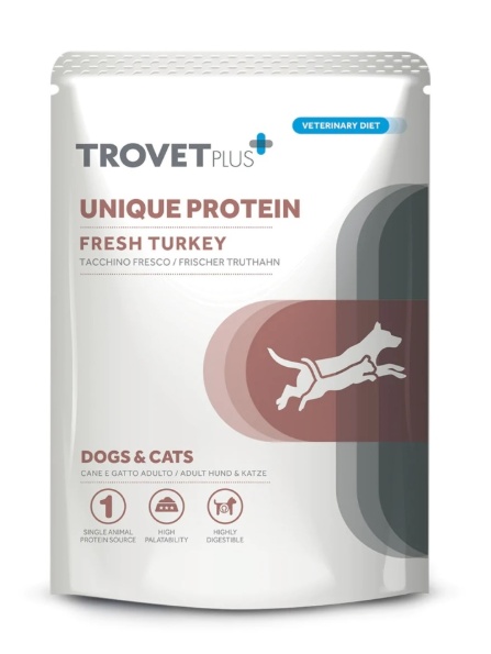 TrovetPlus Unique Protein Fresh Turkey – Hrana umeda cu curcan pentru diete de excludere 300g